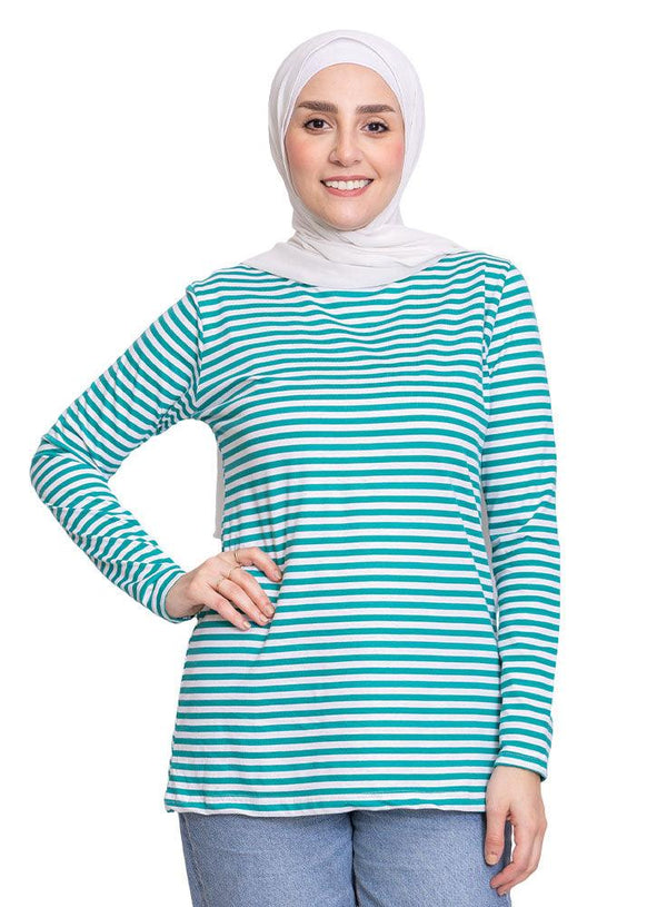 Vivid Green Lines Long Sleeve - Khotwh