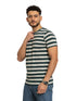 W - Cilantro Striped Round T-shirt - Khotwh