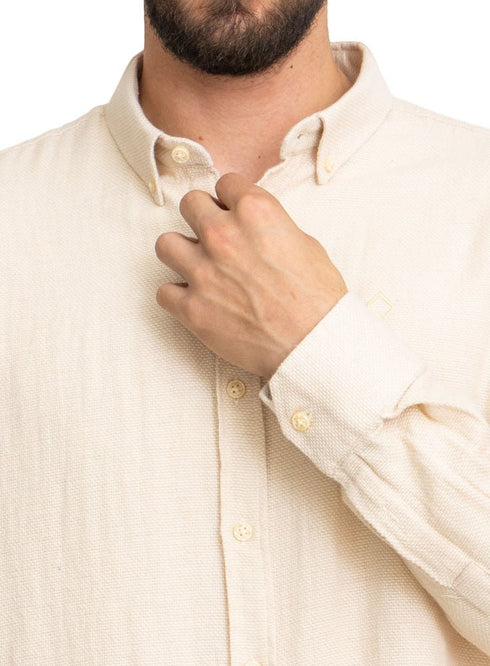 W - Latte Linen Shirt - Khotwh