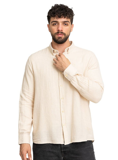 W - Latte Linen Shirt - Khotwh