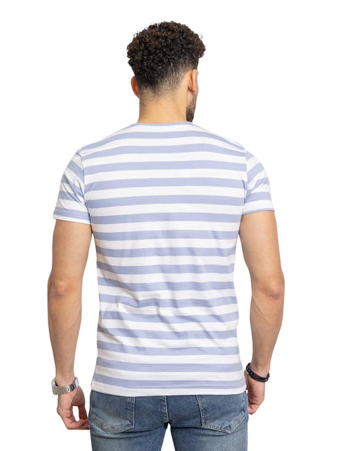 W - Lavander Striped Round T-Shirt2 - Khotwh