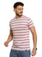 W - Lilac Striped Round T-shirt - Khotwh