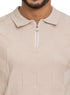 Latte Design 7500Knit Polo Neck Zipper-T-Shirt