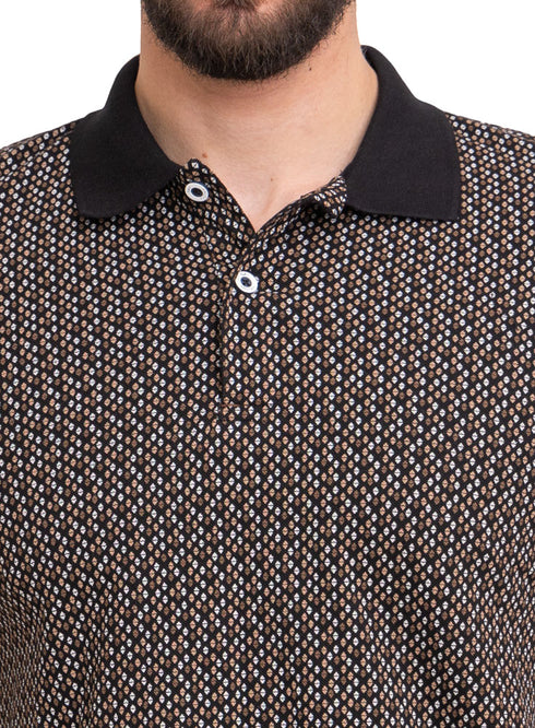 Black Printed Polo Design 1