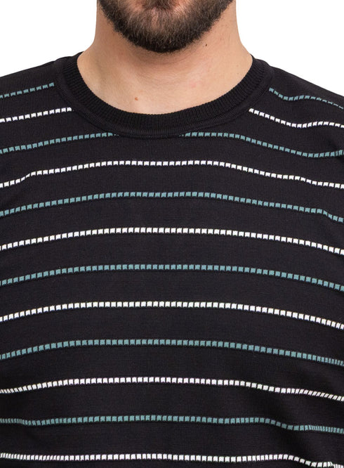 تي شيرت تريكو بولو مطبوع - تصميم 1006- أسود