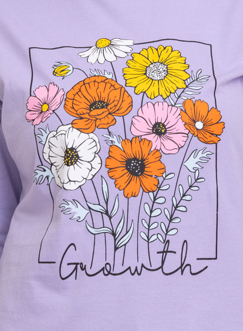 تي شيرت كم طويل مطبوع -ليلا- تصميم7