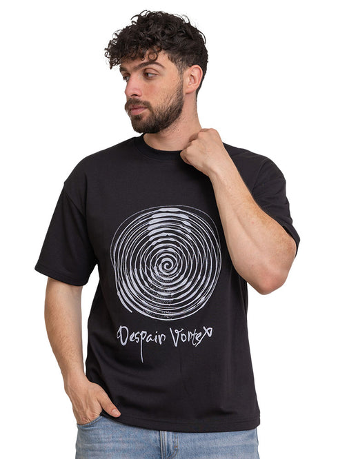 تي شيرت أوفر سايز مطبوع - تصميم 3783- أسود