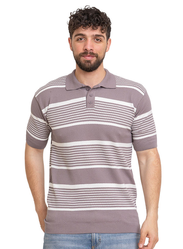 تي شيرت بولو مضفر - تصميم 1169 -فوريست جراي