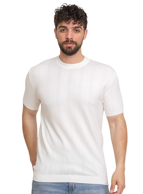 White Design 7512Knit Rount T-Shirt