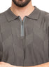 Cactus Design 7500Knit Polo Neck Zipper-T-Shirt