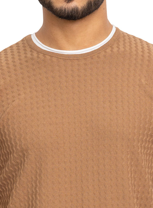 تي شيرت تريكو بولو مطبوع - تصميم 1012- وود