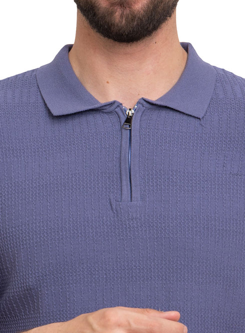 Indigo Design 7545Knit Polo Neck S-T-Shirt