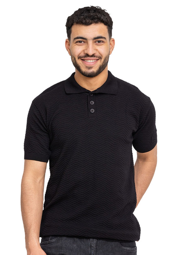 Black Design 1157Knit Polo Neck-T-Shirt