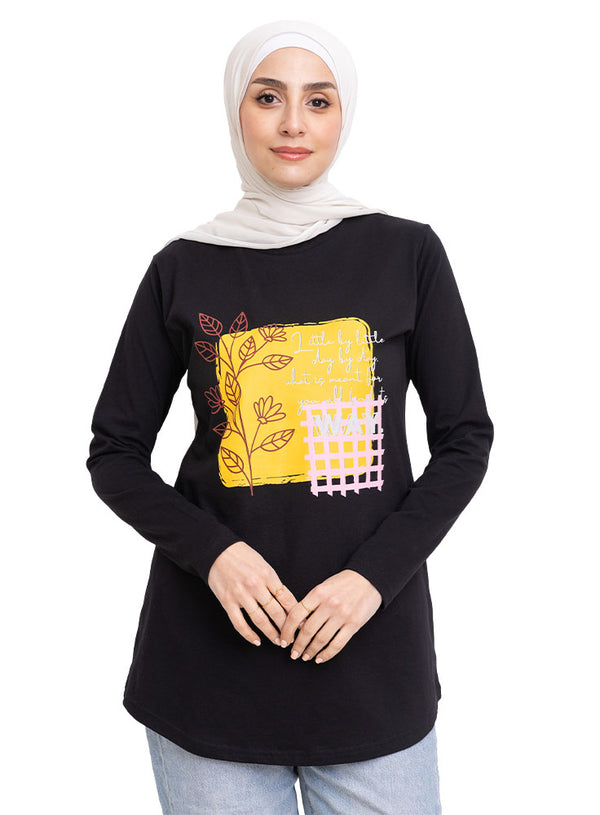Black Printed Long-Sleeve Design 18
