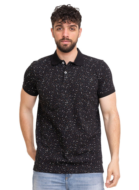 Black Printed Polo Design 2