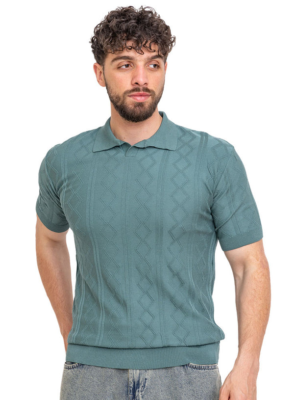 تي شيرت بولو مضفر - تصميم 1172 -أبل جرين