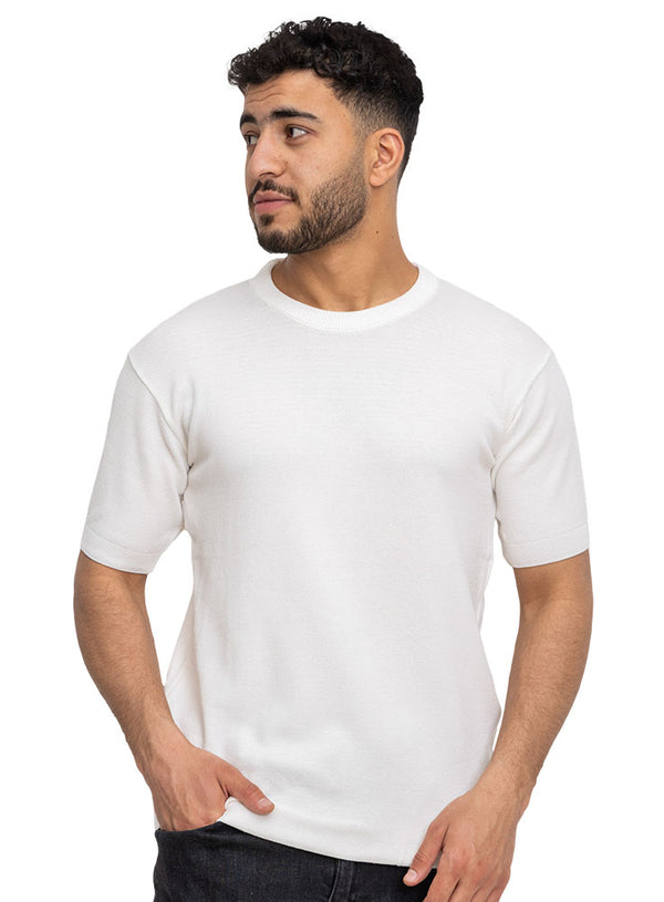 White Design 1151Knit Rount T-Shirt