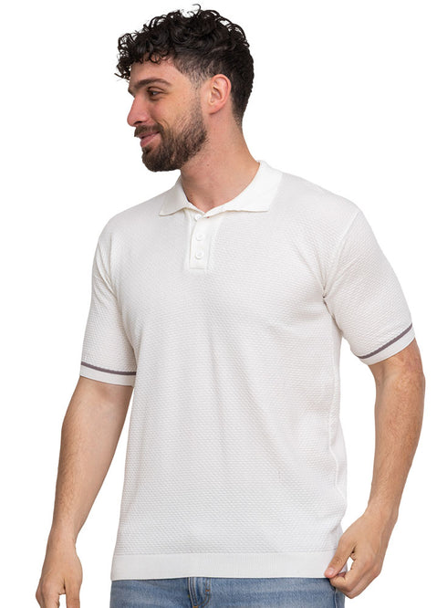 White Design 1161Knit Polo Neck-T-Shirt