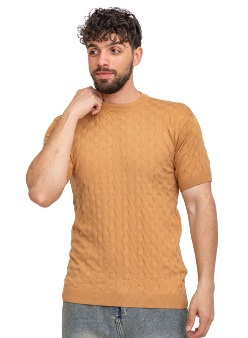 تي شيرت برقبة دائرية مضفر- تصميم 1174 -بيسكت