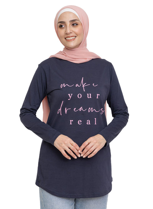 Indigo Printed Long-Sleeve Design 3