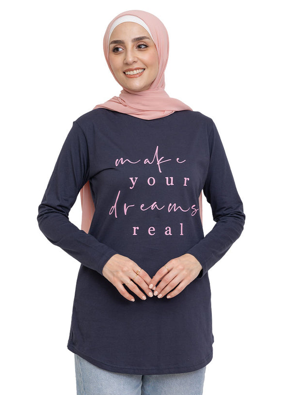Indigo Printed Long-Sleeve Design 3