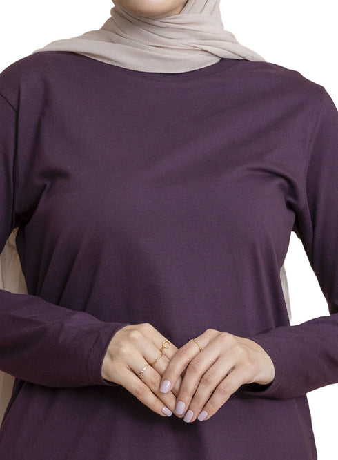 تي شيرت كم طويل - فيوليت