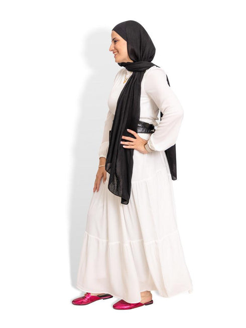 White Basic Dress - Khotwh