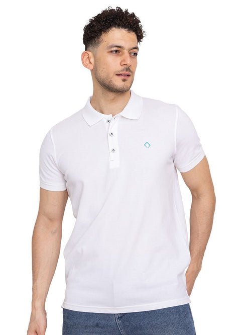 White Basic Polo - Khotwh