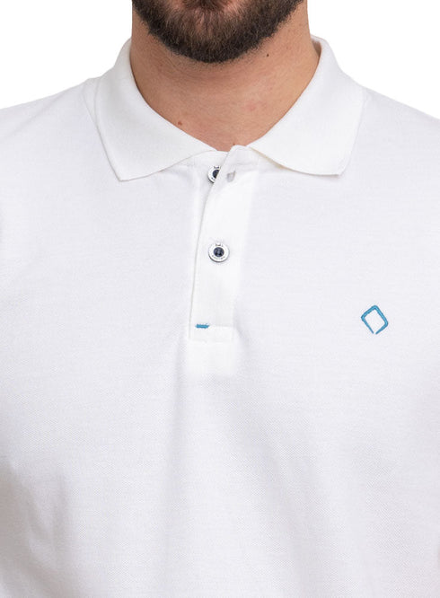 White Basic Polo - Khotwh