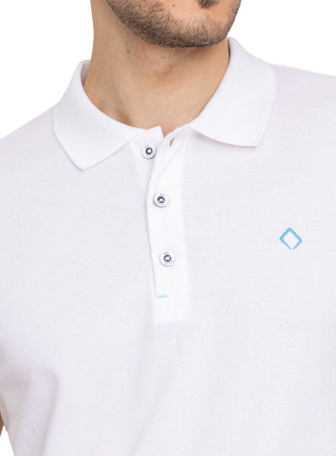White Basic Polo - Khotwh