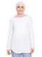 White Curved Long - Sleeve - Khotwh