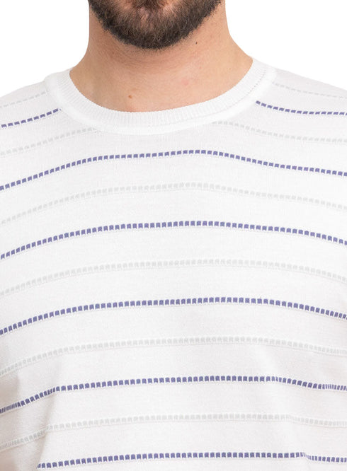 White Design 01006Knit Rount T-Shirt - Khotwh