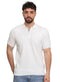 White Design 01011Knit Polo Neck Zipper - T-Shirt - Khotwh