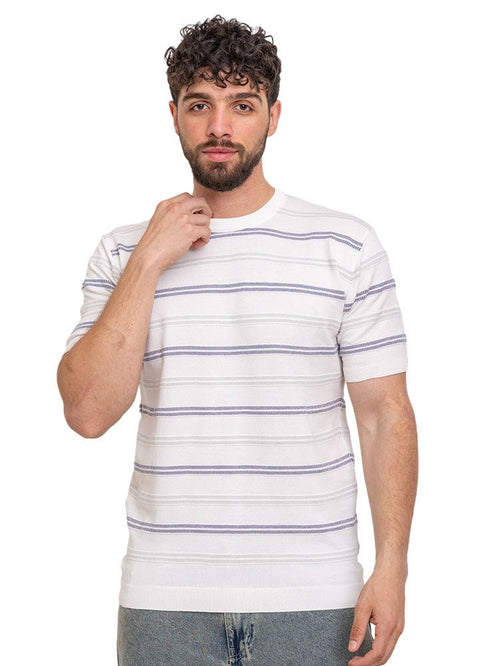 White Design 01017Knit Rount T-Shirt - Khotwh