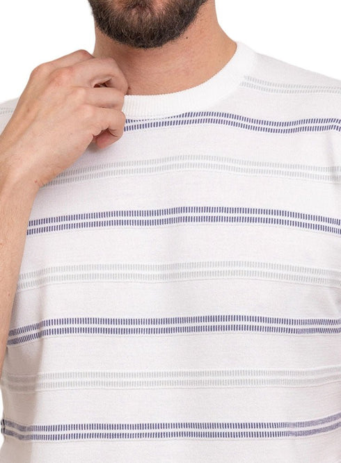 White Design 01017Knit Rount T-Shirt - Khotwh