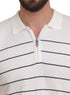 White Design 01039Knit Polo Neck Zipper - T-Shirt - Khotwh