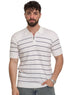 White Design 01039Knit Polo Neck Zipper - T-Shirt - Khotwh