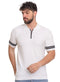 White Design 01052Knit Polo Neck Zipper - T-Shirt - Khotwh