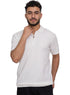 White Design 01053Knit Polo Neck Zipper - T-Shirt - Khotwh