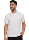 White Design 01055Knit Polo Neck Zipper - T-Shirt - Khotwh