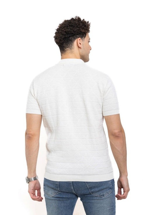 White Design 1 - F - Polo Neck T-Shirt - Khotwh