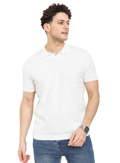 White Design 1 - F - Polo Neck T-Shirt - Khotwh