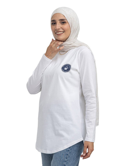 White-Design 1 Printed Long-Sleeve - Khotwh