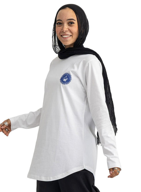 White-Design 1 Printed Long-Sleeve - Khotwh