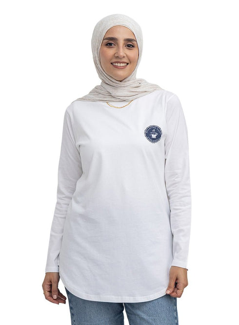 White-Design 1 Printed Long-Sleeve - Khotwh
