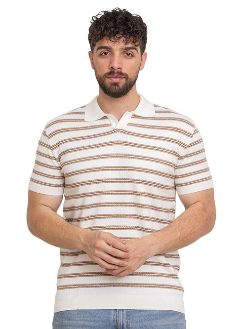 White Design 1008Knit Polo Neck - T-Shirt - Khotwh