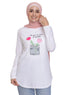 White - Design 26 Printed Long - Sleeve - Khotwh