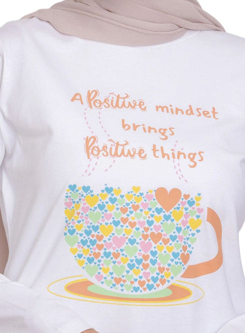 White - Design 28 Printed Long - Sleeve - Khotwh