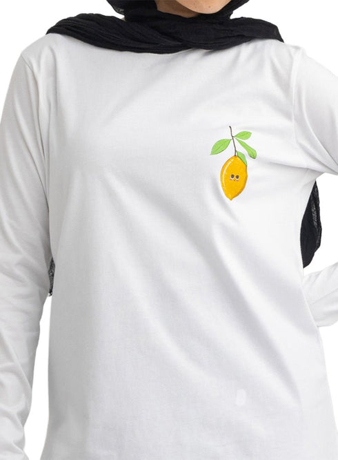 White-Design 3 Printed Long-Sleeve - Khotwh