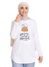 White - Design 35 Printed Long - Sleeve - Khotwh